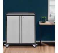 2-Door Mobile Steel Lockable Filing Cabinet 2 Keys