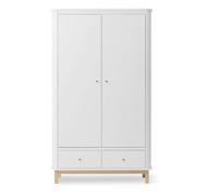 2-Door Oak Wardrobe White one size