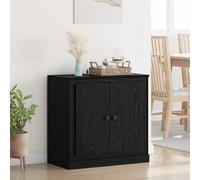Sideboard Black Oak 70x35.5x67.5cm Engineered Wood 2 Door Rustic Storage Shelves