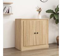 vidaXL 2 Door Sonoma Oak Small Sideboard - Size: 67.5 x 70 x 35.5cm - Brown - Wilko