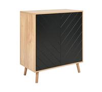 2 Door Sideboard Light Wood and Black BRISTOW