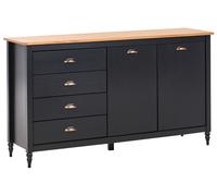 Beliani 2 Door Sideboard Shillington Pine Wood Black
