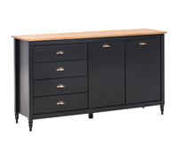 2 Door Sideboard SHILLINGTON Pine Wood Black