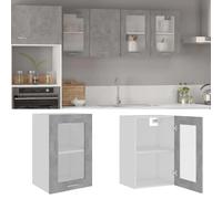 2 Door Small Storage Cabinet Wall Hanging Wood Display Glass Cupboard Kitchen