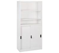 2 Door Storage Cabinet with Shelves White MUSCOVITE