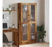 Vitrine Cabinet Book Stand Rack Cupboard Highboard Engineered Wood vidaXL