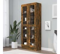 Vidaxl Vitrine Cabinet Smoked Oak 82.5X30.5X185.5 Cm Engineered Wood