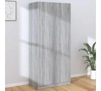 2 Doors Wardrobe Bedroom Clothes Storage Cupboard w/ Compartment & Hanging Rail