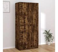 2 Doors Wardrobe Bedroom Clothes Storage Cupboard w/ Compartment & Hanging Rail