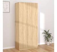 2 Doors Wardrobe Bedroom Clothes Storage Cupboard w/ Compartment & Hanging Rail