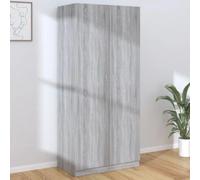 2 Doors Wardrobe Bedroom Clothes Storage Cupboard w/ Compartment & Hanging Rail