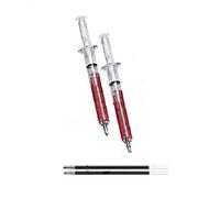 2 Double Value Novelty Blood Syringe Pens with extra refills. Double value double life