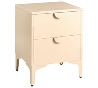 2 Drawer Bedside Table ARDURA Metal Beige