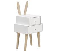 Beliani 2 Drawer Bedside Table BANKS White, White