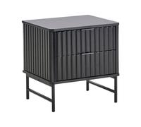 Beliani 2 Drawer Bedside Table GLASTONBURY Black, Black