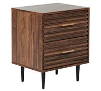 Beliani 2 Drawer Bedside Table KEITH Engineered Wood Dark Brown