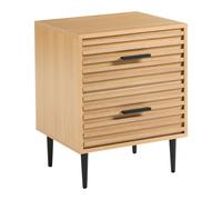 Beliani 2 Drawer Bedside Table KEITH Light Brown, Brown