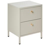 Beliani 2 Drawer Bedside Table Kylea Metal Beige