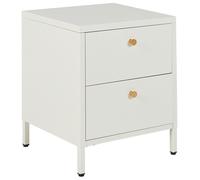 Beliani 2 Drawer Bedside Table KYLEA Metal White, White