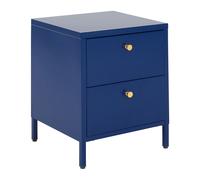 Beliani 2 Drawer Bedside Table Kylea Metal Navy Blue