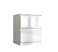 2 Drawer Bedside Table Nightstand Cabinet Chest White High Gloss Bedroom
