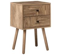 Beliani 2 Drawer Bedside Table RONGE Light Brown, Brown