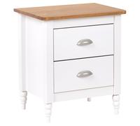2 Drawer Bedside Table SHILLINGTON Pine Wood Brown/ White