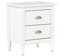 2 Drawer Bedside Table SHILLINGTON Pine Wood White