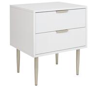 Beliani 2 Drawer Bedside Table SOHO White, White