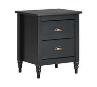2 Drawer Bedside Table Wood Black SHILLINGTON