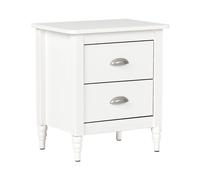 2 Drawer Bedside Table Wood White SHILLINGTON