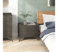 Velvet Bedside Table with 2 Drawers and Steel Legs, Brown HOMCOM White One Size