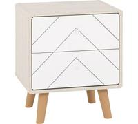2 Drawer Dusty Grey & White Bedside Bedroom Storage Drawers With Legs Dixie