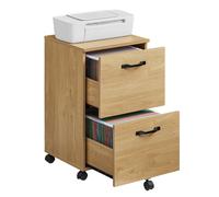2-Drawer Filing Cabinet, Mobile File Cabinet for Home Office, Yellow