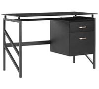 Home Office Desk MORITON Black 117 cm 57 cm with Storage
