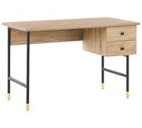 Home Office Desk ABILEN 120 cm 60 cm with Drawers Light Brown