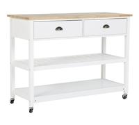 Beliani 2 Drawer Kitchen Trolley White Navarino