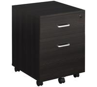 2-Drawer Locking Office Filing Cabinet 5 Wheels Rolling Storage Brown Vinsetto