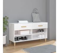 2 Drawer Shoe Cabinet Storage Cupboard Wooden Shoe Stand Rack Engineered Wood