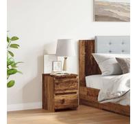 2 Drawers Wooden Bedside Table Cabinet Nightstand Bedroom Storage Furniture