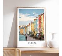 2 Dublin Poster Ireland Poster European Poster Guinness Poster Celtic Poster Temple Bar Poster A3 Poster on Canvas - Wall Art Home Decor Movie Poster Canvas Film Cinema Retro Vintage Cult Classic Nos