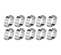 2-Ear Hose Clamps, Akozon Two-Ear Hose Drive Clamp Tube Clip 10pcs Hose Clamp Stainless Steel Two-Ear Pipe Clip Hoop Plumbing Fastener Fule Petrol Pipe Tube(11-13MM)