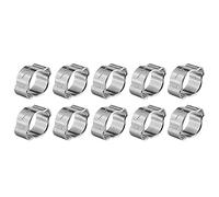 2-Ear Hose Clamps, Akozon Two-Ear Hose Drive Clamp Tube Clip 10pcs Hose Clamp Stainless Steel Two-Ear Pipe Clip Hoop Plumbing Fastener Fule Petrol Pipe Tube(7-9MM)