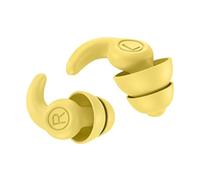 2 Ear Plugs, Silicone Ear Plugs for Noise Reduction Sound Isolating Noise Cancelling Reusable Earplugs Third Generation for Work, Travel (Yellow)