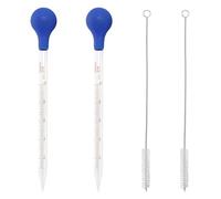 2 easy-grip 10 ml droppers with 2 cleaning brushes, pipette dropper, liquid dropper, dropper style pipette suitable for laboratory and candy, chocolate, gum molds