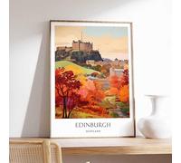 2 Edinburgh Poster Scotland Poster Scottish Poster Historic Poster European Poster Edinburgh Tr A2 Poster on Canvas - Wall Art Home Decor Movie Poster Canvas Film Cinema Retro Vintage Cult Classic No
