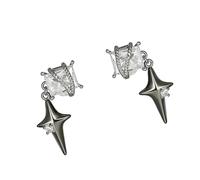 2 Elegant Star Shaped Ear Clips, 1 or 2 Earphone Clip On for Free Clip-on Non-Pierced Ears, Comfortable Fashion Jewelry, Premium Decorative Crystals, for Free Clips