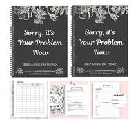 2 End of Life Planner UK, Sorry It’s Your Problem Now Because I'm Dead, 2025 New Death Book Organiser for My Family, When I'M Gone Journal Arrangements for My Final Wishes Possessions Funeral Details