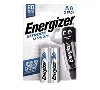 2 Energizer AA Ultimate Lithium L91 Batteries 2Bl 1.5V Mignon Stilo LR6 2042 NEW