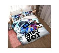 (2, EU Single 135x200cm) Astro Bot Cute Cartoon Bedding Set Duvet Set Single Double Bed King Size Bed Set Adult boys Bedroom Duvet Cover Pillow Case